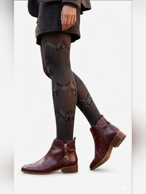 Aldo Kaelleflex Leather Low-heeled Ankle Boots / Sz 5 / Rich dark cognac brown